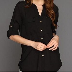 NWOT Black CK Blouse Size S